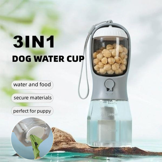 Three-in-one Portable Small Multi-functional Pet Cup Travel Happy Outdoor Accessories
