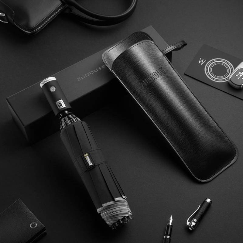 Automatic Flashlight Umbrella black full