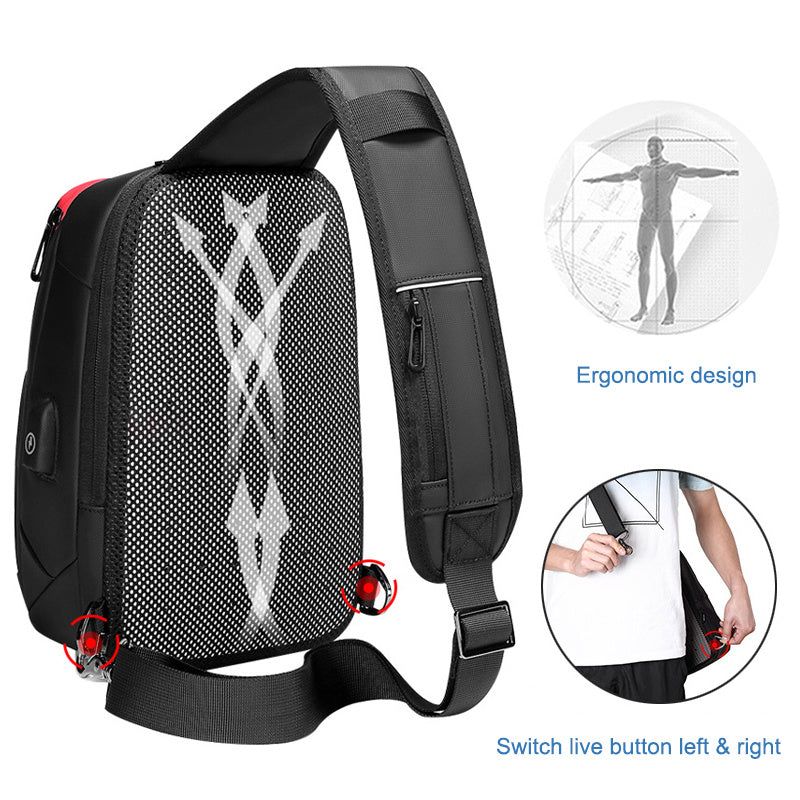 Sac de poitrine noir élégant pour homme EC-1906