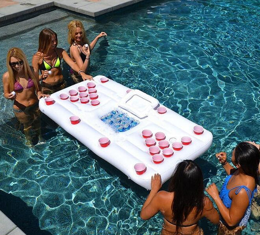 Shop Inflatable Beer Pong Table Pool Float Travel Happy Outdoor Accessories