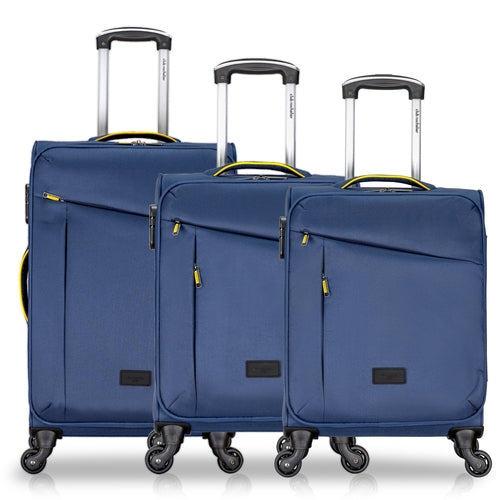 3-Piece Soft-Side Luggage Set with Contrast Handles – Spinner Wheels
