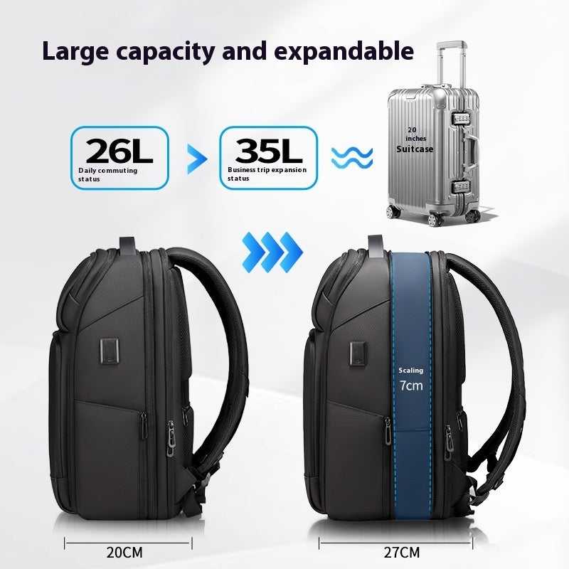 Men's Large-capacity Backpack Multi-functional Business Commute Travel Essentials Shop Travel Happy Travel Happy