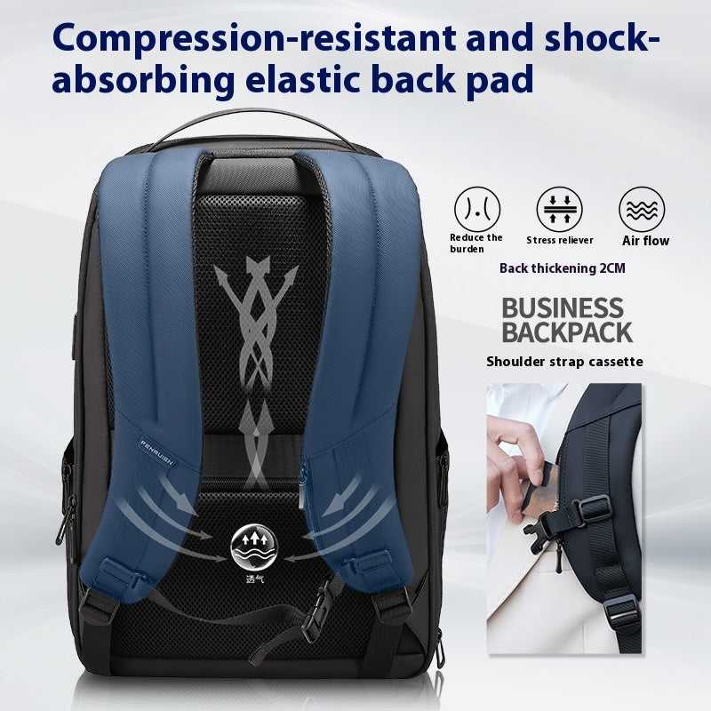 Men's Large-capacity Backpack Multi-functional Business Commute Travel Essentials Shop Travel Happy Travel Happy
