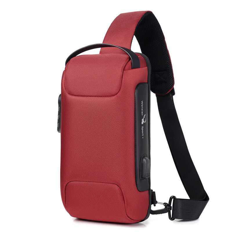 Men’s Oxford Crossbody Shoulder Bag Waterproof USB Anti-theft Travel Essentials Shop Travel Happy Travel Happy