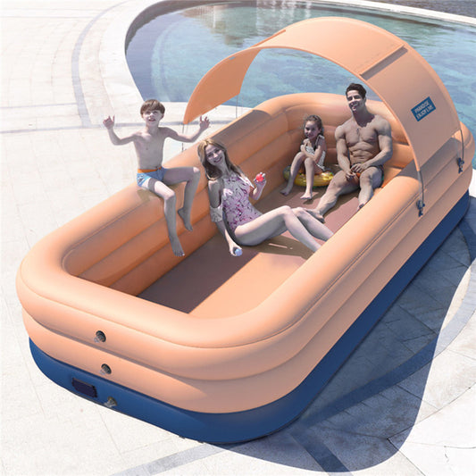 Shop Wireless Automatic Inflatable Swimming Pool with Shade Travel Happy Outdoor Accessories