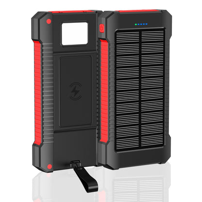 SolarFlex Wireless Charging Power Bank – Built-In Cable & Solar Energy