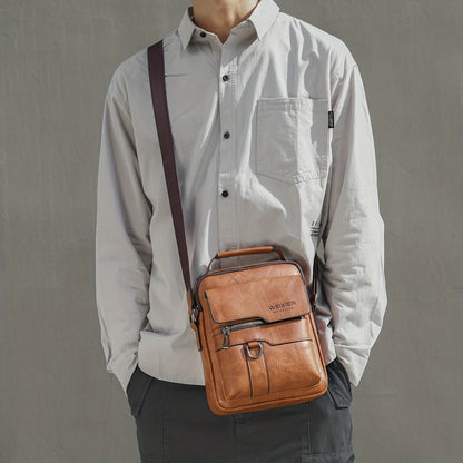 Men's Leather Crossbody Messenger Bag