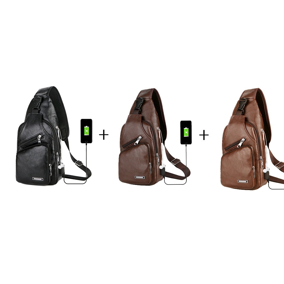 USB Portable Charging Chest Messenger Bag