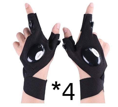 LED Flashlight Half Finger Gloves 10