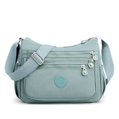 Nylon Cloth Multilayer One Shoulder Bag Lightweight Simple Casual Messenger Bag