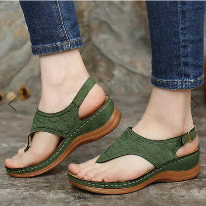 Summer Shoes Roman Retro Style Clip Toe Sandals Women Ankle Buckle Shoes