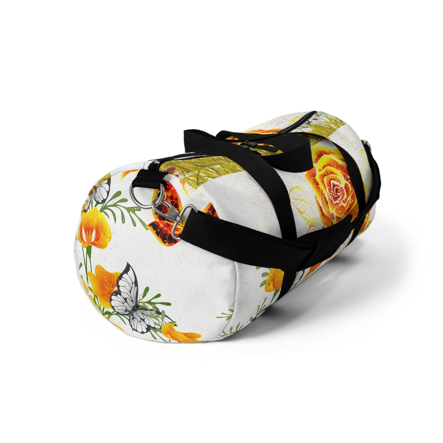 Custom-Print Duffel Bag – Orange Blooms