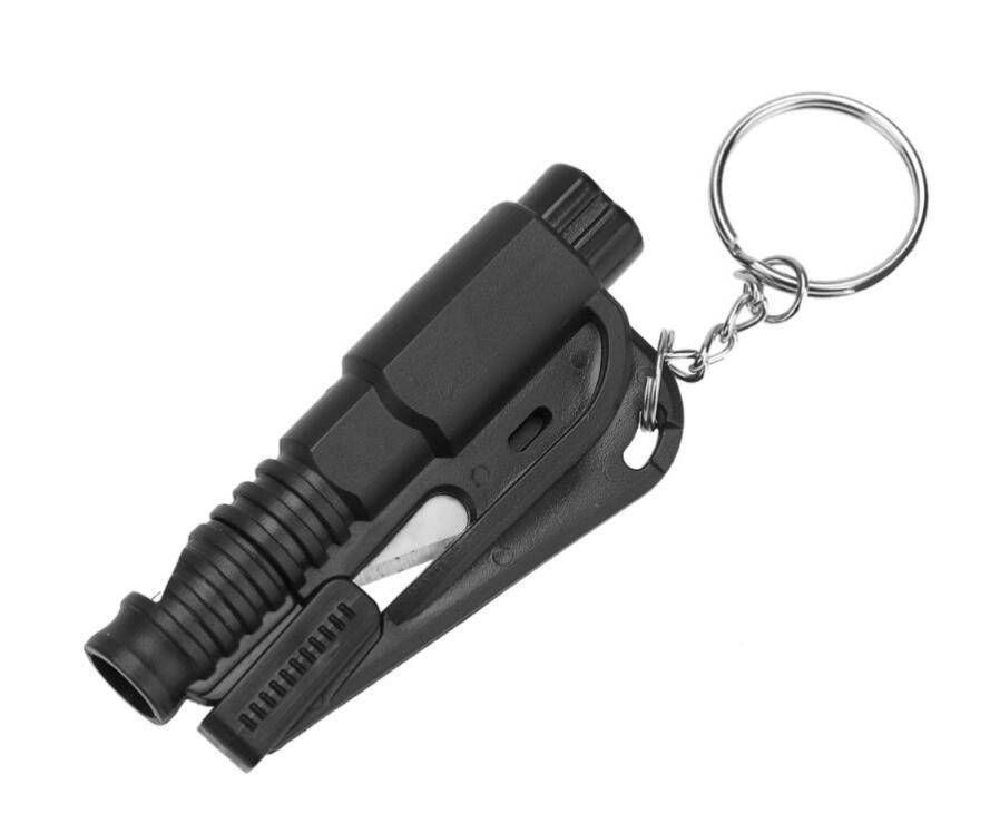 Mini Emergency Safety Hammer Keychain black