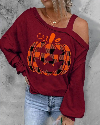 Halloween Christmas Pumpkin Printed Sweater