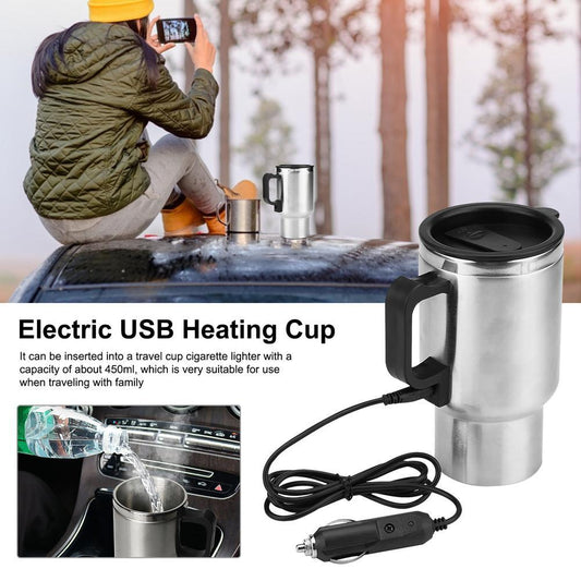 On-the-Go Beverage Heating with the Elite Traveler Stainless Steel Heating Cup