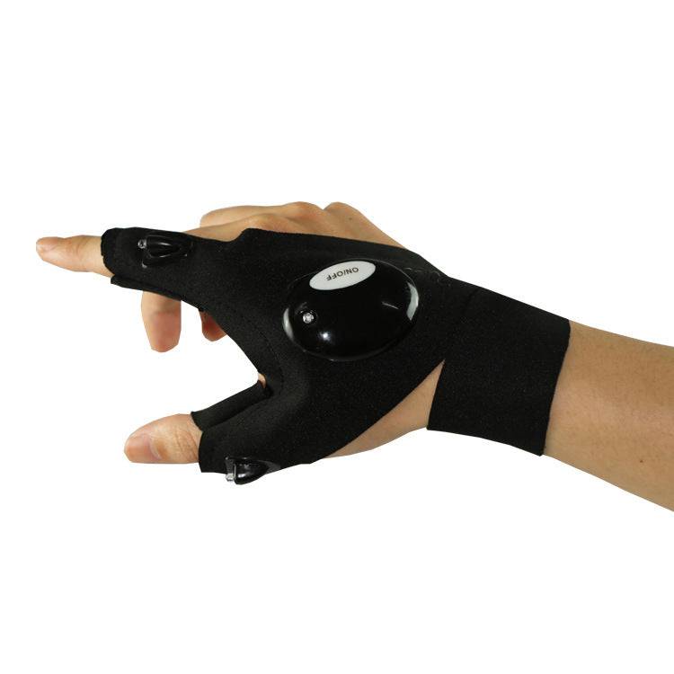 Shop LED Flashlight Half Finger Gloves Travel Happy Traveling Gear