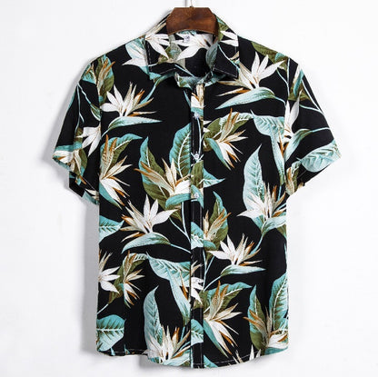 Men's Casual Short Sleeve Floral Shirt