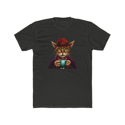 T-Shirt Hipster Cat Crew Tee Travel Happy