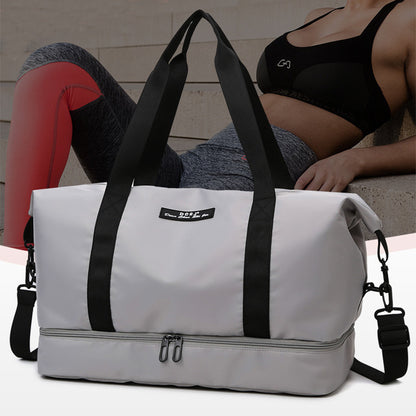 Bolsa de deporte y de fin de semana para mujer, impermeable, de viaje, con compartimento para zapatos