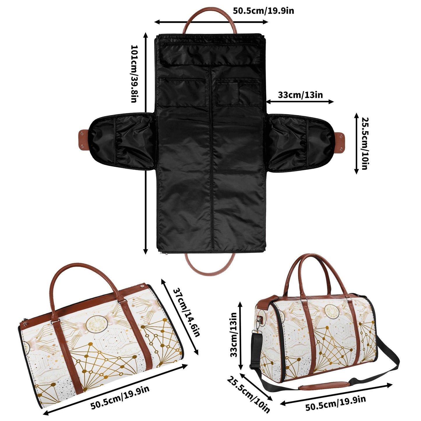 Foldable PU Leather Travel Duffel – Personalized Gift Bag