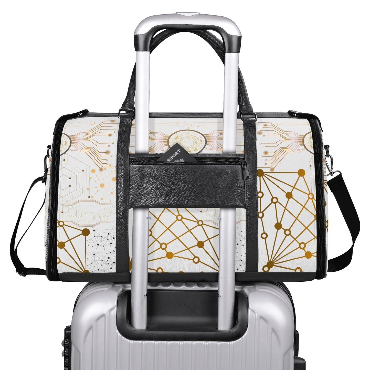 Foldable PU Leather Travel Duffel – Personalized Gift Bag