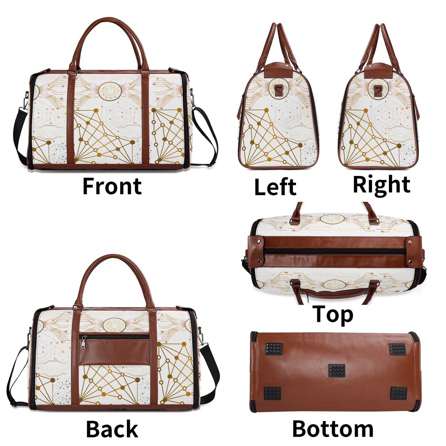 Foldable PU Leather Travel Duffel – Personalized Gift Bag