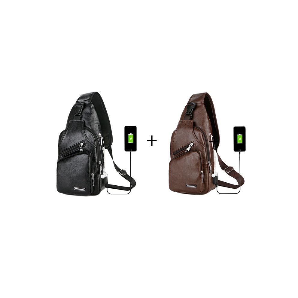 USB Portable Charging Chest Messenger Bag