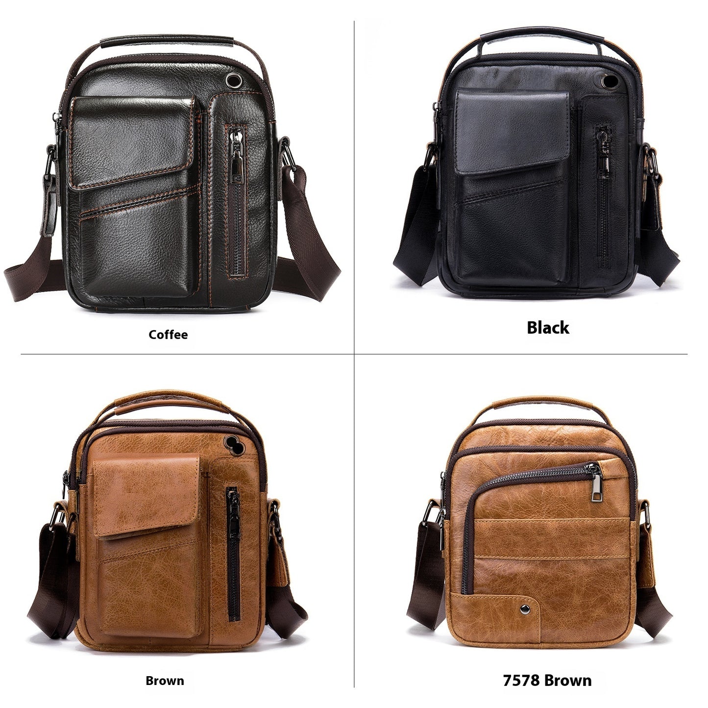 Men’s Business Minimalist Leather Crossbody Bag