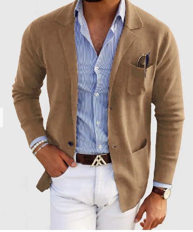 Veste de costume à double boutonnage imprimée pour homme, style décontracté, printemps