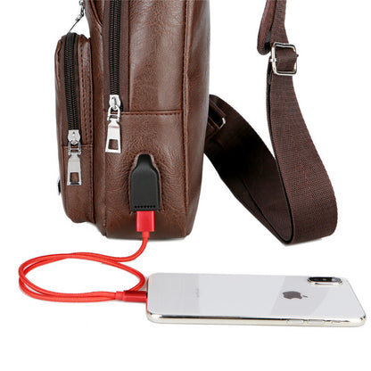 USB Portable Charging Chest Messenger Bag