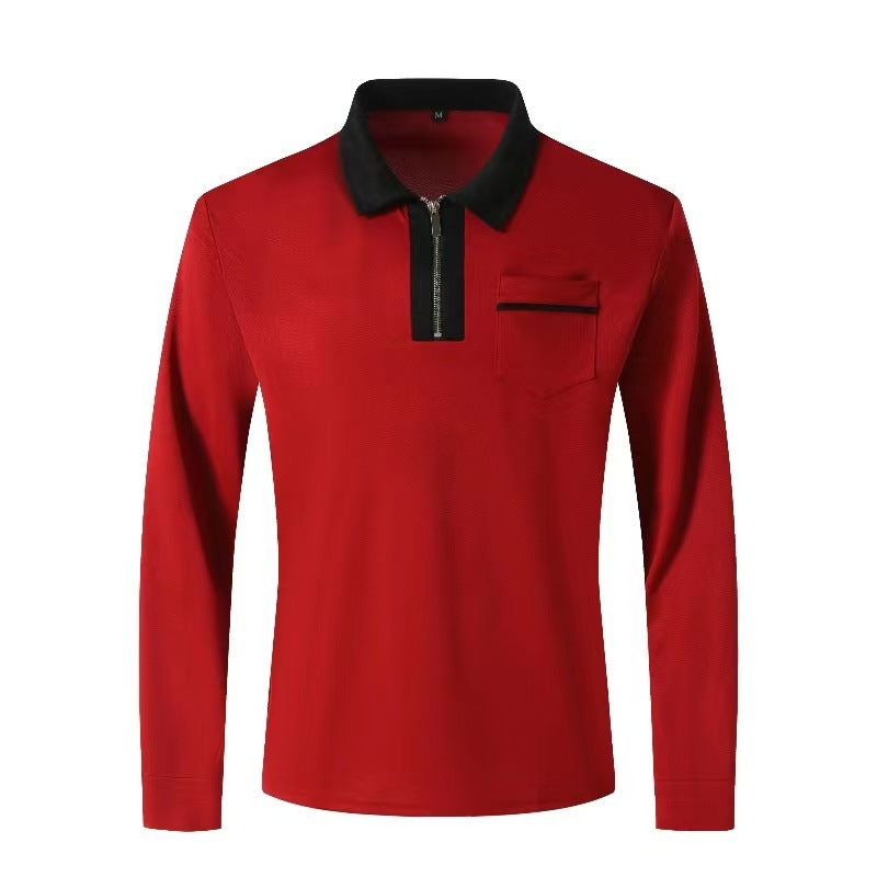 Men’s Long Sleeve Zipper Henley Polo Autumn 2025