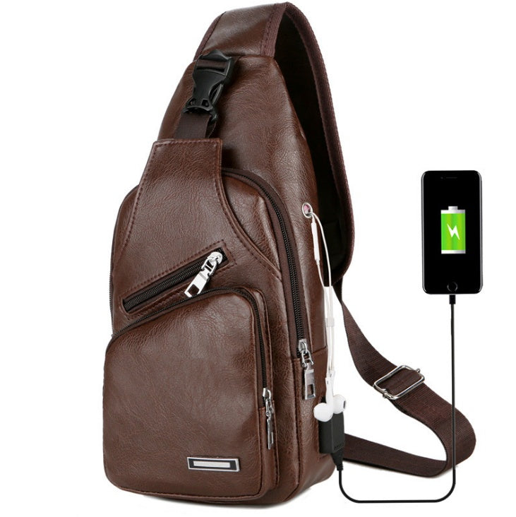 USB Portable Charging Chest Messenger Bag