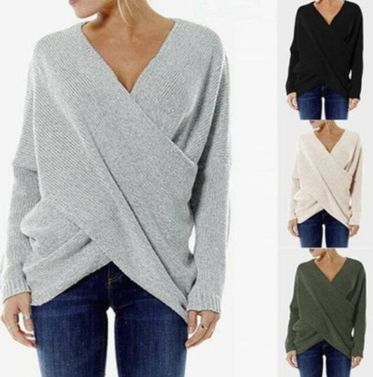 Women’s Autumn Pullover Wrap Sweater