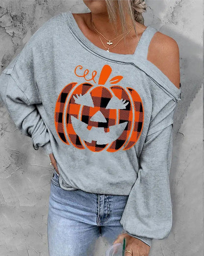 Halloween Christmas Pumpkin Printed Sweater