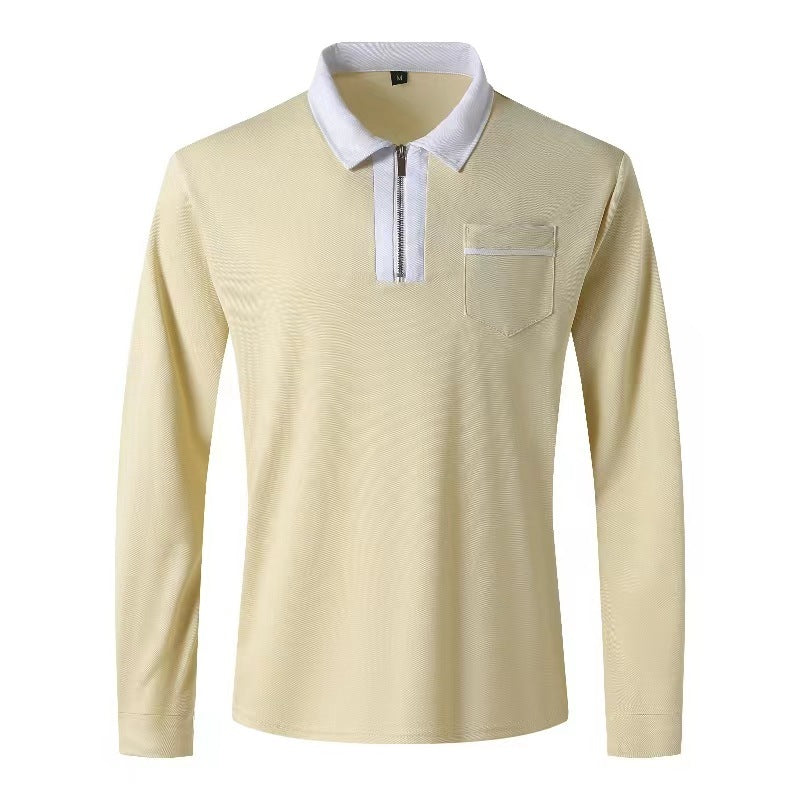 Men’s Long Sleeve Zipper Henley Polo Autumn 2025