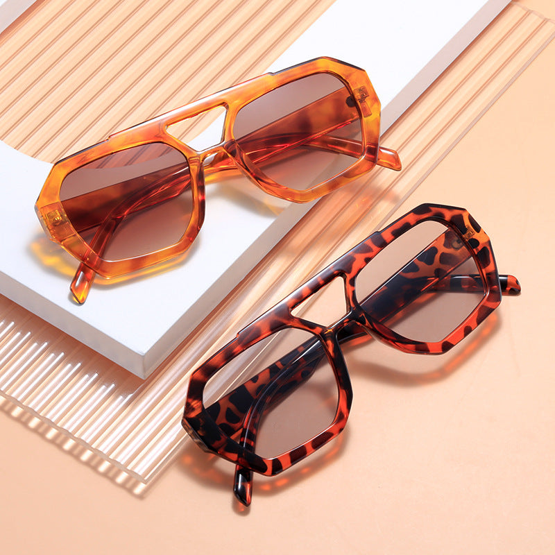 Shop Festivals Retro Double Beam Sunglasses Travel Happy Sunglasses Sale