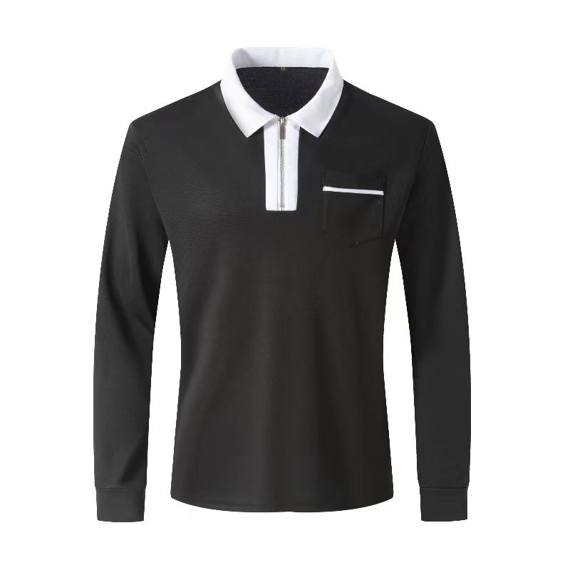 Men’s Long Sleeve Zipper Henley Polo Autumn 2025