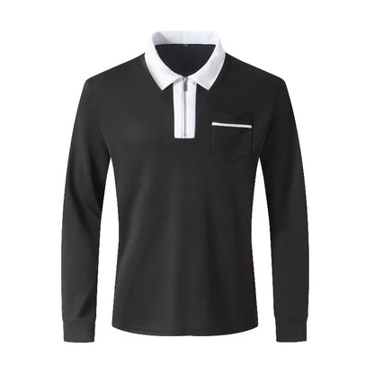 Men’s Long Sleeve Zipper Henley Polo Autumn 2025