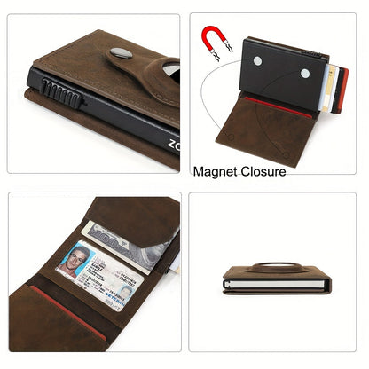 Men's Wallet With Airtag Card Slot, RFID Anti-theft Credit Card Smart