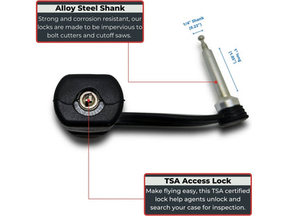 4-Pack TSA Approved MonoShaft™ Gun Case Lock