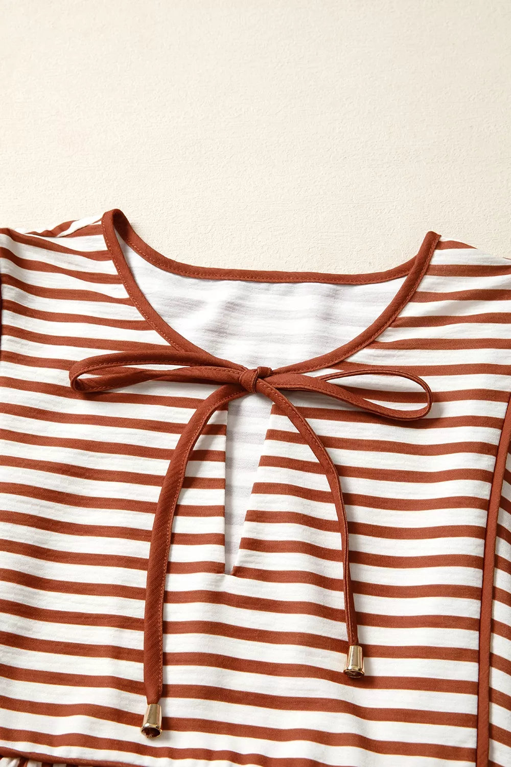 Women's Striped Long-Sleeve Babydoll Blouse