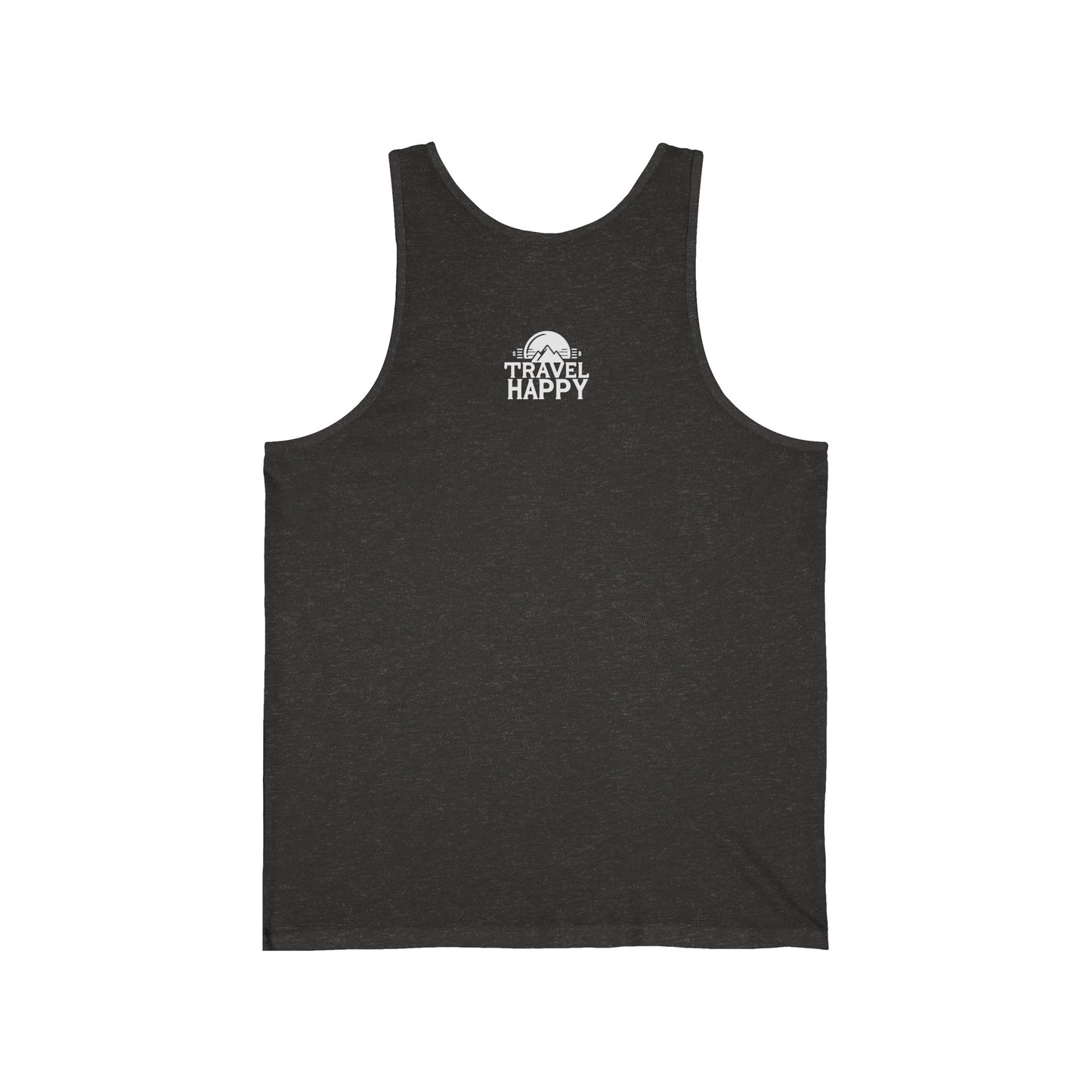 Unisex “Don’t Worry. Beach Happy” Jersey Tank