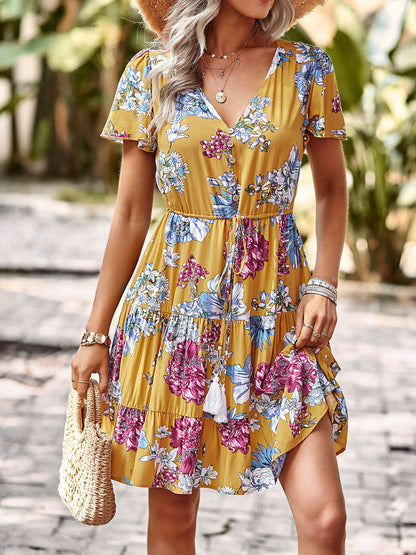 Women Summer Casual Printed Maxi Dress Party Evening Dresses