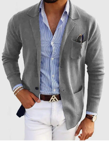 Men's Spring Leisure Printed Double Button Suit Jacket