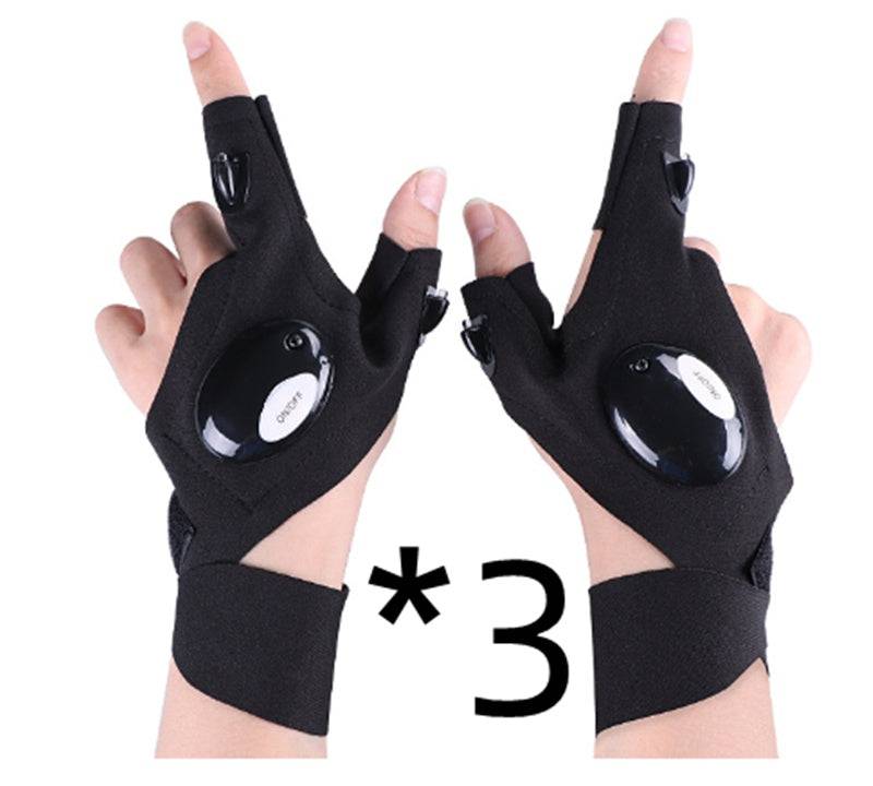 LED Flashlight Half Finger Gloves 11