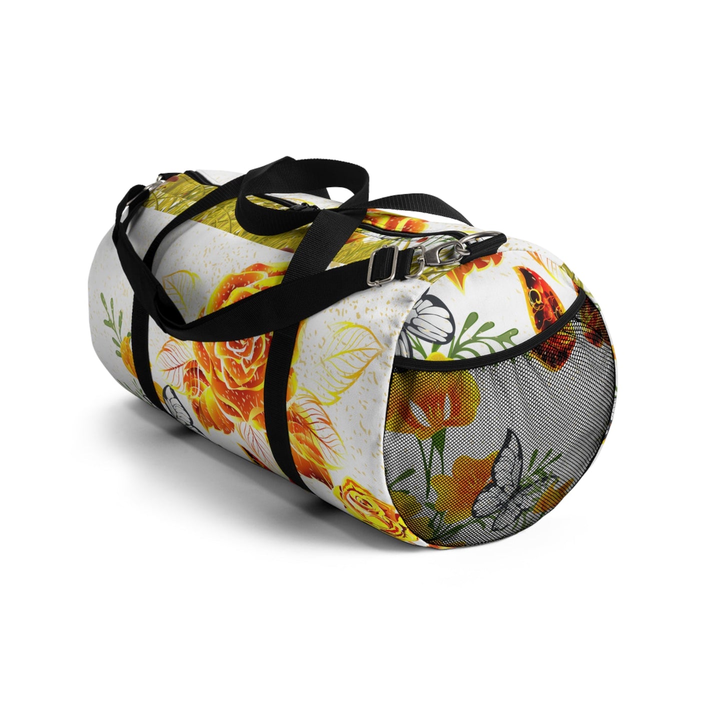 Custom-Print Duffel Bag – Orange Blooms