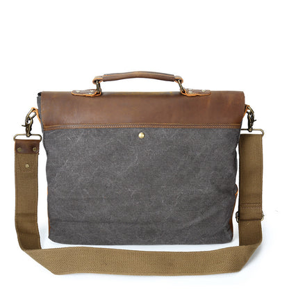 The Source Document Canvas & Crazy Horse Leather Satchel