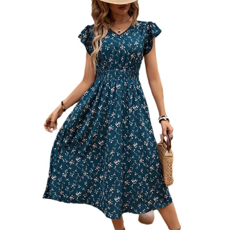 Vestido elegante con flores para mujer