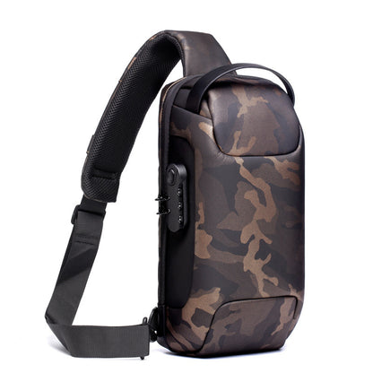 Men’s Oxford Crossbody Shoulder Bag Waterproof USB Anti-theft