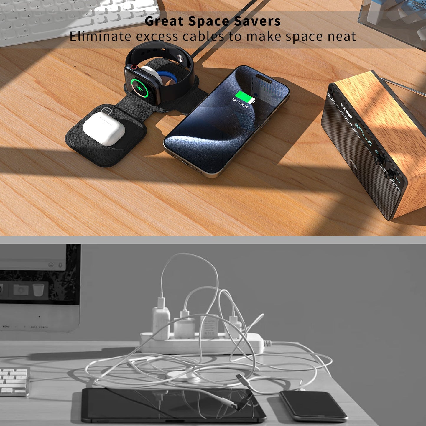 3 in 1  Multi-Functional  Wireless Charger